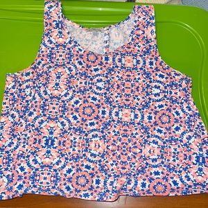Charlotte Russe pink hot pink and blue tank top